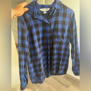 Old Navy Plaid Shirt in Blue and Black